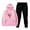 Pink, variant on Hueook Women 2 Piece Outfits Sets Women's Casual Printed Pocket Hoodie with Long Sleeves and Pants Set Dark Gray 3X