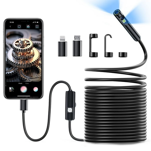 Cámara endoscópica TLMUSE 1920P, boroscopio de doble lente IP67, 10 m