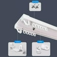 thumbnail image 3 of Double Row Silent Ceiling Curtain Track, Aluminum Alloy Ceiling Curtain Track, Partition Curtain Track for Bedroom Living Room Window Hotel, 3 of 7