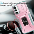 thumbnail image 6 of Dteck for Samsung Galaxy A14 5G with Camera Cover & Kickstand, Heavy Duty Military Grade Shockproof Rugged Slide Lens Protection 360 Rotate Ring Stand, Impact-Resistant Protective Bumper, rosegold, 6 of 8