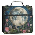 thumbnail image 5 of 3 Ring Zipper Binder with Shoulder Strap Waterproof Trapper Keeper 2 Inch D-Ring 500 Sheets Capacity Wildflowers and Trees Surrounded Full Moon, 5 of 8