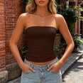 thumbnail image 2 of QGJZVUNL Sleeveless Womens Summer Tops Strapless Cropped Tube Tops Basic Backless Summer Clothes Size L, 2 of 7