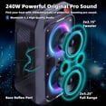 thumbnail image 2 of Altavoz Bluetooth Foxdawn portátil de 240 W con espectáculo de luces LED, 2 of 7