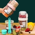 thumbnail image 4 of Yogurt Parfait Cups with Lids and Spoons, Overnight Oats Containers, Reusable Topping Compartment for Breakfast with Yogurt, Cereal or Oatmeal On-the-Go,Blue,Double layer 800ml, 4 of 7