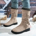 thumbnail image 2 of Women's Mid-Calf Winter Suede Boots With Side Zipper Lined Casual Footwear For Style Comfort And Warmth, 2 of 9