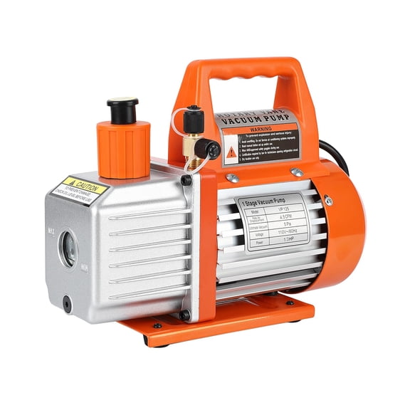 110V Single-Stage Rotary Vane Vacuum Pump, Vacuum Pump HVAC, AC Vacuum Pump, Refrigerant Vacuum Pump, Sturdy Construction, for Refrigerant R134a R410a R12 R22