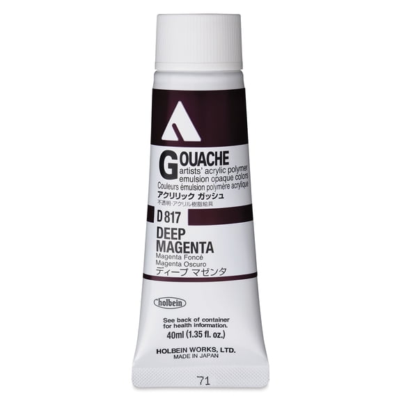 Holbein Acrylic Gouache - Deep Magenta, 40 ml tube