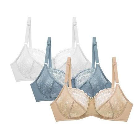 UTSJKR Women s 3 Pack Lace Push Up Bra Adjustable Straps Comfortable Breathable Lingerie Sexy Underwear Full Coverage Bras for Women Hot Pink 110D