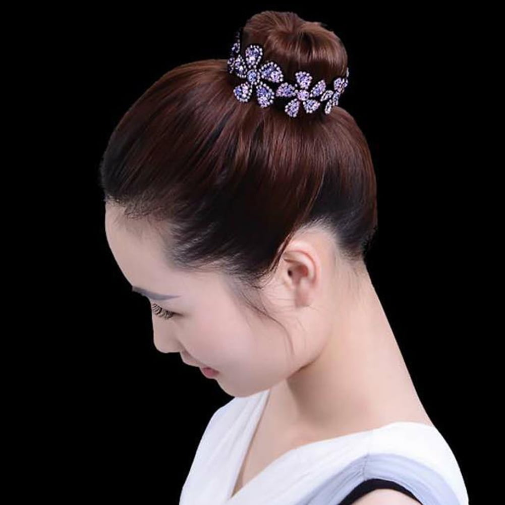 Sanwood Fashion Women Floral Rhinestone Meatball Hair Claw Clip Twist Hairpin Headwear Sanwood Fashion Women Floral Rhinestone Meatball Hair Claw Clip Twist Hairpin Headwear