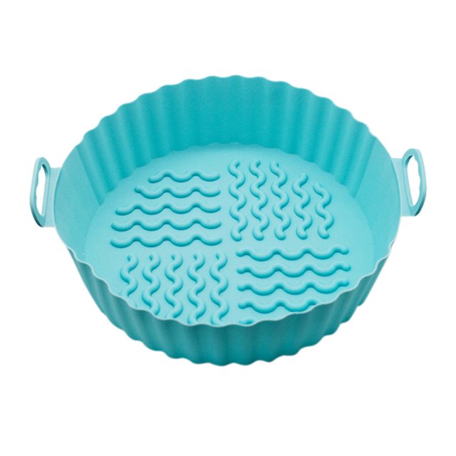 Ygjytge Bandeja Silicona para Freidora Aire Hornos Bandeja para Hornear Microondas Au Gratin Mat (Azul Claro)