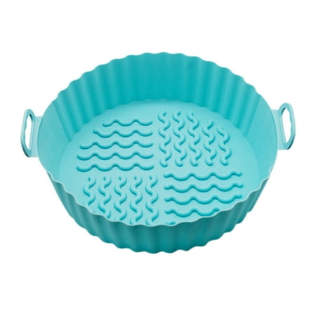 

Air Fryer Accessories Silicone Air Fryer Tray Ovens Baking Pan Microwave Au Gratin Mat (Light Blue)