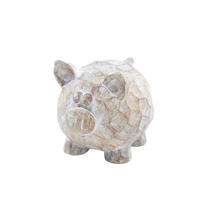 Benzara BM188045 Figurine de Porc à Motifs en Résine avec Détails Complexes - Marron