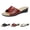 Red, variant on Women's Leather Slippers Open Toe Fish Mouth Wedge Sandal Comfortable Wide Width House Slipper Summer Slip-On Beac𝗁 Sandals Ladies Casual Platform Flops