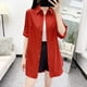 thumbnail image 1 of Camisa De Manga Larga Para Mujer , Solapa De Un Solo Botonadura , Color Sólido , Cárdigan De Algodón Extendida De Estilo Japonés Blanco, 1 of 4
