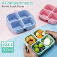 thumbnail image 4 of Bento Snack Boxes Caperci, paquete de 4 pajitas de trigo, 600 ml, 4 compartimentos, 4 of 7