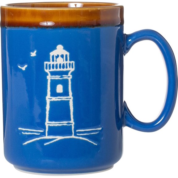 Cape Shore 18oz Hand Glazed Stoneware Pottery Mug, Multiple Styles Available (Lighthouse)