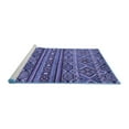 thumbnail image 2 of Ahgly Company Machine Washable Indoor Square Abstract Blue Modern Area Rugs, 3' Square, 2 of 4
