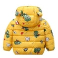 thumbnail image 3 of ASFGIMUJ Girls Jackets Baby Boy Girl Winter Cartoon Windproof Coat Hooded Warm Outerwear Jacket Toddler Winter Coat Yellow 2 Years-3 Years, 3 of 3