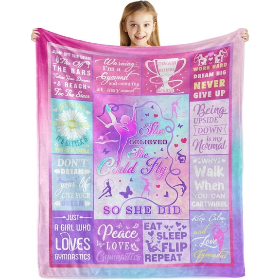 MMYGU Gymnastics Gifts Girls/Kids Gymnastics Blanket Gymnastics Gifts for Girls/Teens/Daughter Gymnastics Stuff Gymnastic Gift Ideas for Gymnasts/Gymnastics Lovers on Birthday Christmas 30x40in