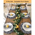 thumbnail image 4 of 15 Inch Round Placemats Set of 6, Black Spring Floral Non Slip Heat Insulation PP Table Mats, Farmhouse Flowers Elegant Pastoral Washable Place Mats for Kitchen Dining Party Table Decor, 4 of 7