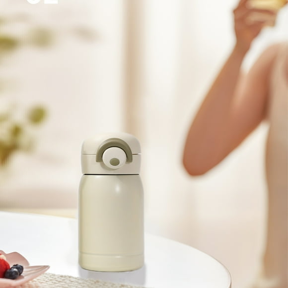 Vaso Térmico De Acero Inoxidable Con Doble Pared De Sellado Al Vacío, Capacidad De 355 Ml, Tapa Hermética Para Bebidas Frías Y Calientes, Diseño Portátil Con Rebote Para Estudiantes.