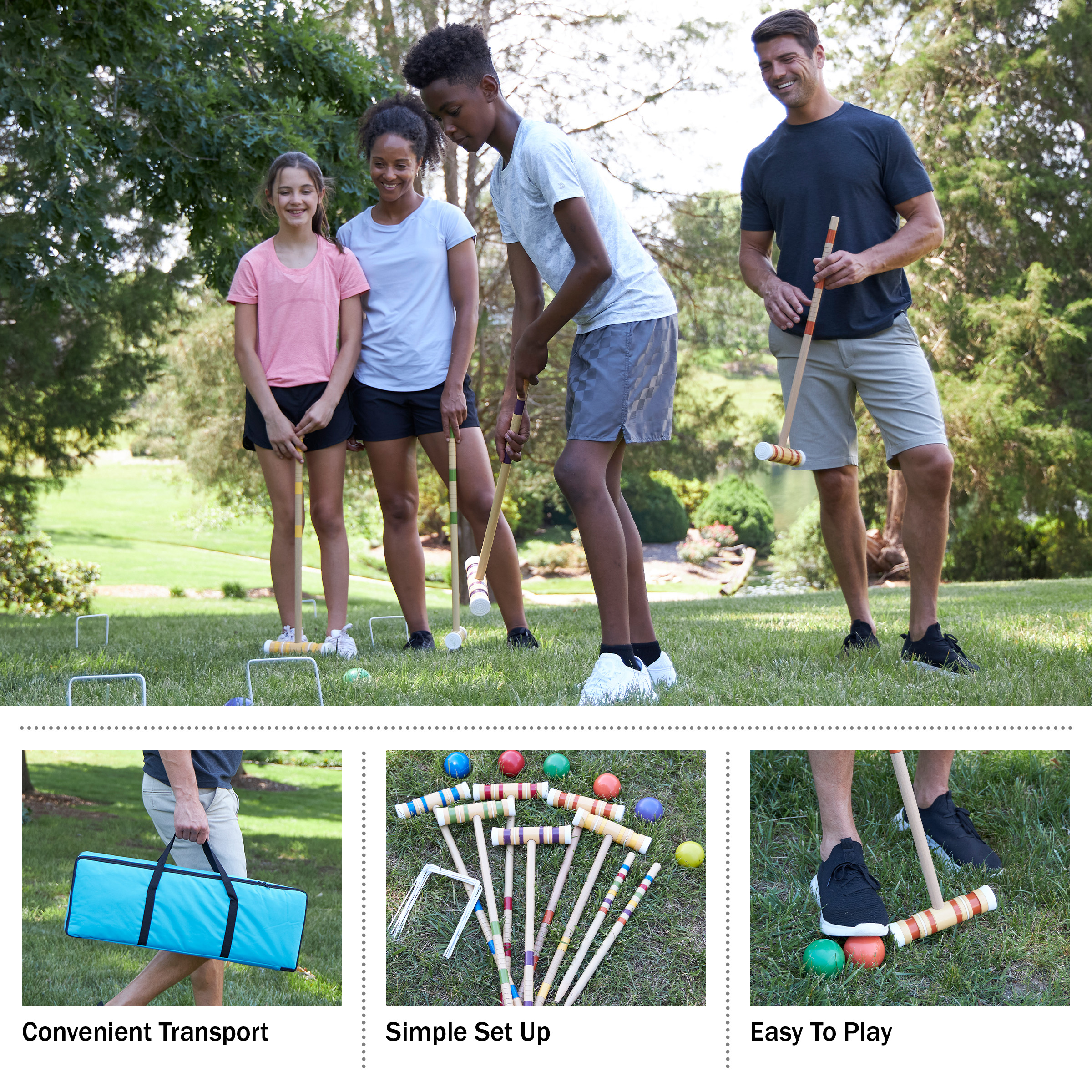 Hey Play Croquet Set for Kids and Adults – Play up to 6 Players - image 4 of 13