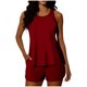 thumbnail image 1 of Conjunto de Bikini de Cintura Alta para las Mujeres Color Sólido sin Espalda Top de Hombro con la Parte Inferior de Corte Alto, Conjunto de Bikini de Corte Alto para las Mujeres, 1 of 9