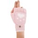 thumbnail image 2 of 1 par de guantes de felpa para niños, guantes cálidos de medio dedo, protectores de manos para exteriores (rosa), 2 of 5