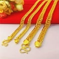 thumbnail image 3 of K-KED 4 Types 24K Yellow Gold Plated Flat Thick Sideway Cool Men's Chains Necklace, 3 of 9