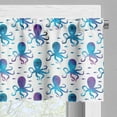 thumbnail image 3 of Ambesonne Octopus Valance Pack of 2, Polygonal Animal Design, 54"X18", Blue Purple White, 3 of 5