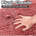 thumbnail image 6 of Yujoon Super Soft Chenille Bathroom Rug Non-Slip Absorbent Machine Washable Bath Mat, 17"x24", Pink, 6 of 8