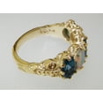 thumbnail image 5 of LBG British Made 9k Yellow Gold Natural London Blue Topaz & Opal Womens Eternity Ring - 33 size options - Size 5.75, 5 of 8