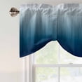 thumbnail image 4 of Navy Blue Ombre Tie Up Valance Curtains for Windows, Kitchen Curtains Window Treatments, Contemporary Gradient Abstract Art Short Window Shades Valances for Bedroom Bathroom Cafe 54"x18", 4 of 8