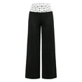 thumbnail image 4 of Hiijoy Girls Polka Dot Color Block Pants Loose Wide Leg Trousers Kids Casual Fashion Pants, 4 of 5