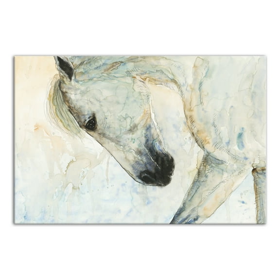 Creative Products Bowing White Horse 20x30 Canvas Wall Art