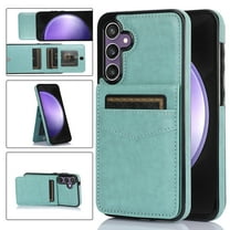 Feishell Fit for Samsung Galaxy S23 FE Phone Case with ID Credit Card Slots,Shockproof Premium PU Leather Magnetic Buckle Vertical & Horizontal Kickstand Back Flip Wallet Protective Phone Cover,Mint