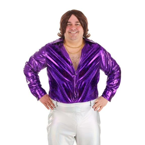 Men's Plus Size Shattered Glass Disco Shirt