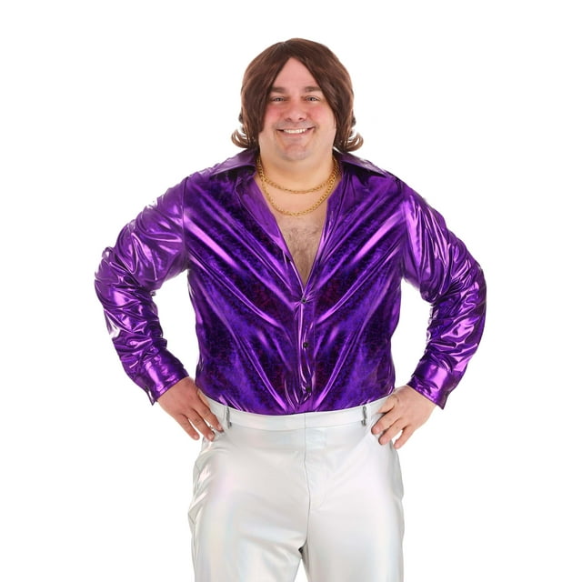Chemise Disco pour Homme Grande Taille à Verre Brisé