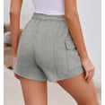 thumbnail image 3 of Pinspark Comfy Shorts for Women Lounge Casual Short Soft Workout Sports Wear Elastic High Waisted Cargo Pockets, 3 of 6