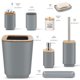 thumbnail image 5 of Imavo Juego De Baño Gris, 11 Piezas, Juego De Regalo De Plástico, Bandeja, 4 Soportes Qtip, Dispensador De Cepillo De Dientes, Taza, Dispensador De Jabón, Jabonera, Soporte Para Cepillo De Baño, Papel, 5 of 5