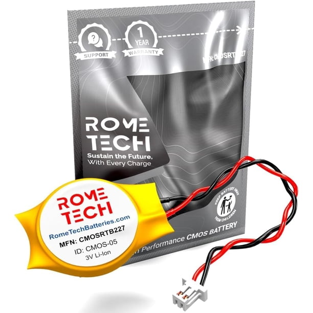 Rome Tech RTC CMOS Batería para Dell Latitude 2110 Dell Latitude 2120 Dell Latitude E5440 Dell Latitude E5450 Dell Latitude E5540 - Batería de respaldo CMOS BIOS CR2032 para computadora portátil con c
