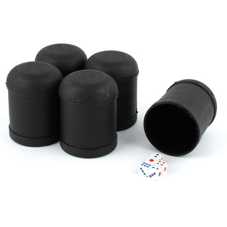 - Unique Bargains Party Bar Plastic Shaker Guessing Casual Tools Dice Cup Black 5 PCS w 25 Dices