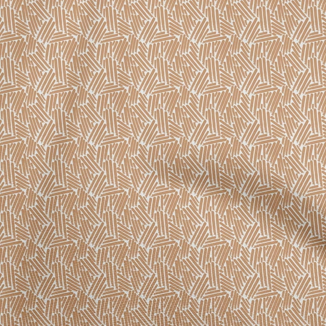 oneOone Georgette Viscose Brun Rose Tissu Géométrique Matière de Robe Tissu Imprimé Tissu au Mètre 42 Pouces de Large