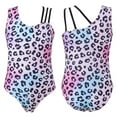 thumbnail image 1 of YONGHS Kids Girls Leopard Printed One Shoulder Gymnastics Leotard Ballet Dance Top Pink Leopard 4, 1 of 7
