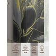 thumbnail image 6 of Black Gold Flower Sheer Curtains 96 Inches Long 2 Panels Gray Gradient Vintage Abstract Line Light Filtering Semi Sheer Window Curtains Drapes for Bedroom Living Room 52"x96", 6 of 7