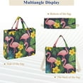 thumbnail image 6 of FORMRS Womens Corduroy Tote Bag Crossbody Shoulder Handbag with Pocket, Flamingo Pattern, 6 of 7