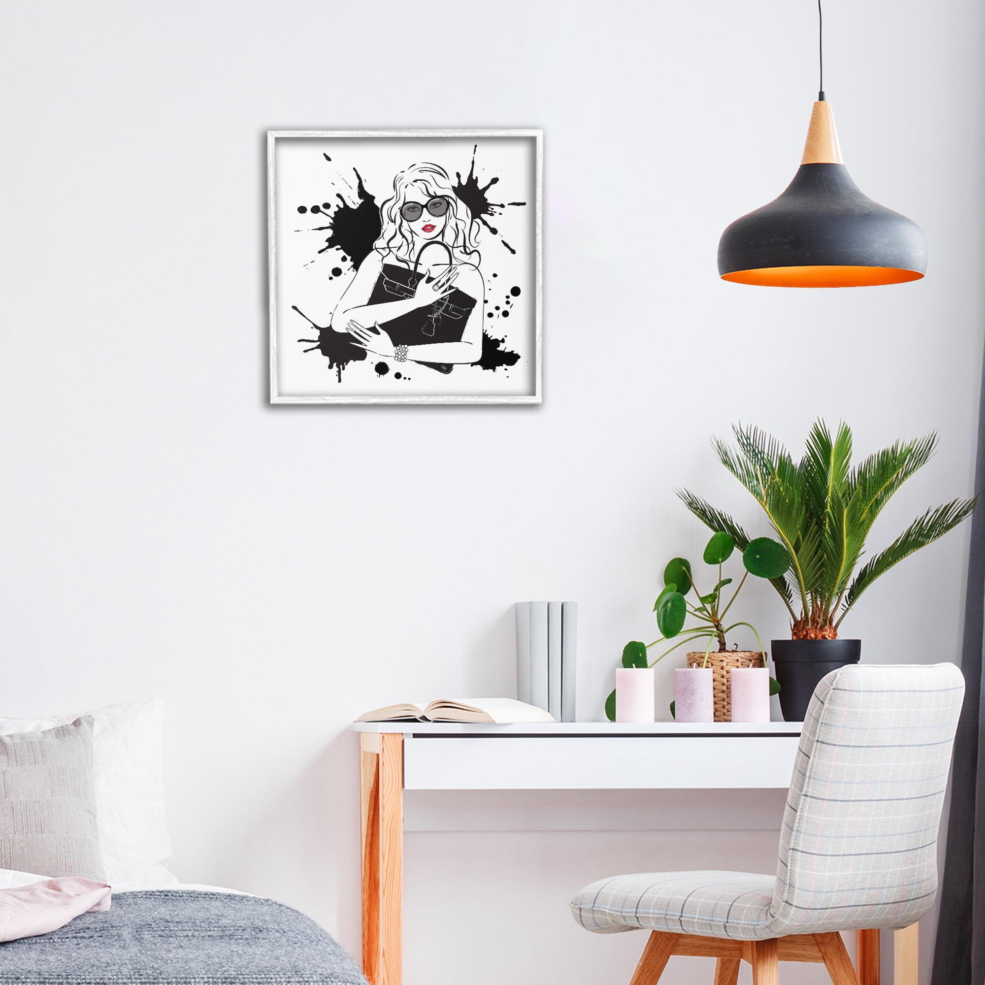 Stupell Industries Black Bag Elegance & Glamour White Framed Giclee Art, design by Martina Pavlova