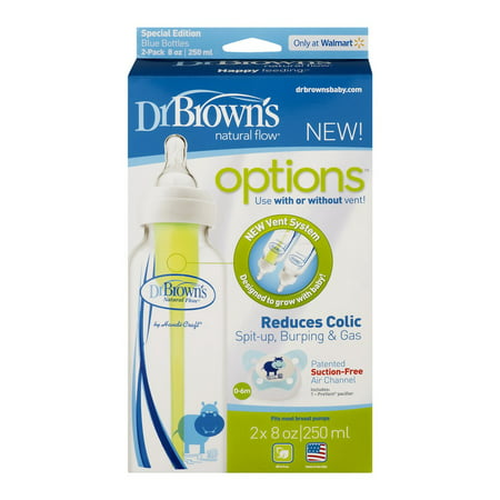 Dr Brown's Special Edition Natural Flow Options 8 oz Blue