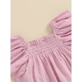 thumbnail image 4 of Biezeib Baby Girls Summer 2 Piece Outfits Solid Color Ruffles Tank Tops and Elastic Shorts Set Fashion Cute Clothes, 4 of 6