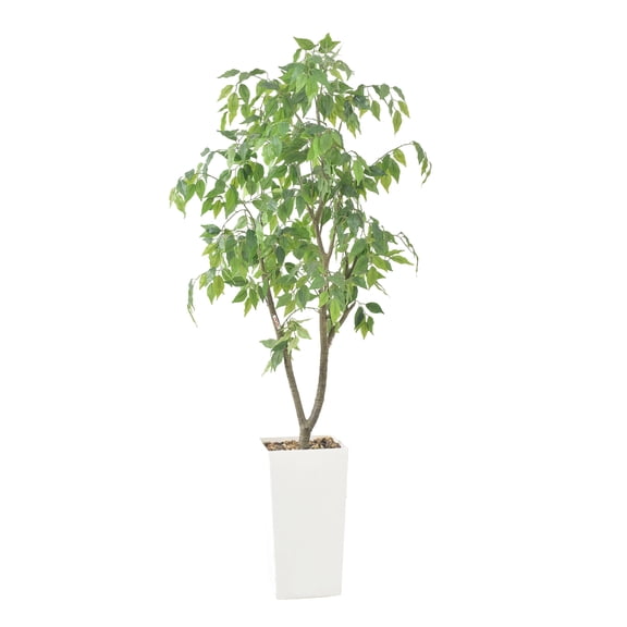Modern 5FT Artificial Tree in Planter Lifelike Potted Faux Plant for Indoor Outdoor Home Office Decor Perfect for Housewarming Christmas Gift